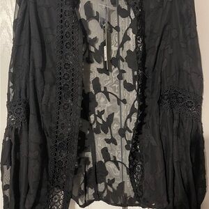 Fashion Nova Black Floral Lace Blouse